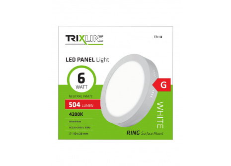 LED panel TRIXLINE TR 113 6W, kruhový prisadený 4200K