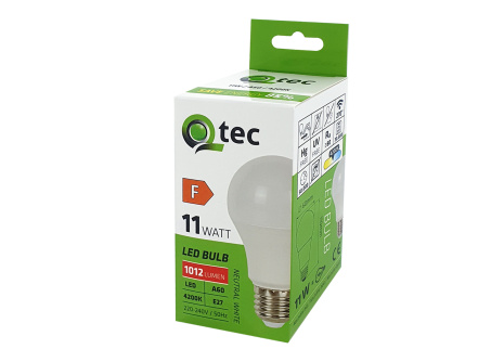 LED žiarovka Qtec 11W A60 E27 neutrálna biela