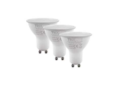 LED žiarovka Trixline 6W GU10 teplá biela 3 PACK