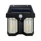 TR- 64 LED Solárna nástenná lampa so senzorom pohybu - čierna Trixline
