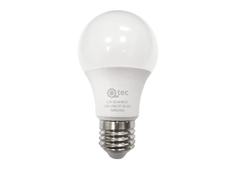 LED žiarovka Qtec 9W A60 E27 810lm teplá biela