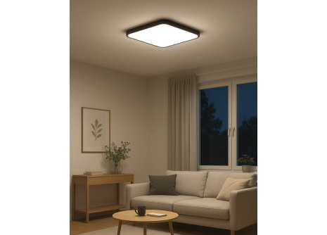 Q-253CP Led stropné svietidlo EDEN 36W 3060lm 4000K štvorcové čierne QTEC