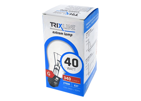 Teplotne odolná žiarovka Trixline 40W, A55, E27, 2700K