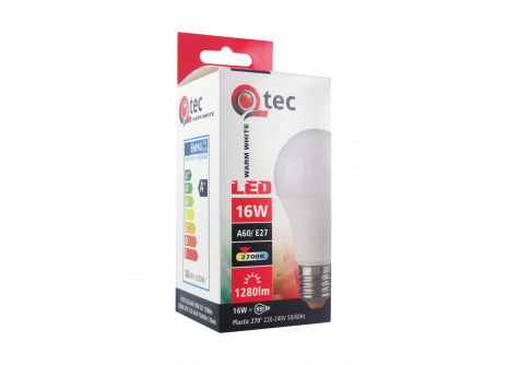 LED žiarovka Q tec 16W A60 E27 teplá biela