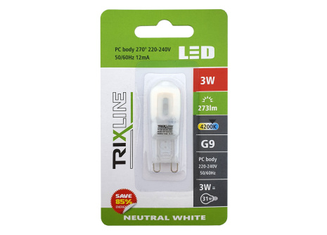LED žiarovka Trixline 3W G9 4200K neutrálna biela