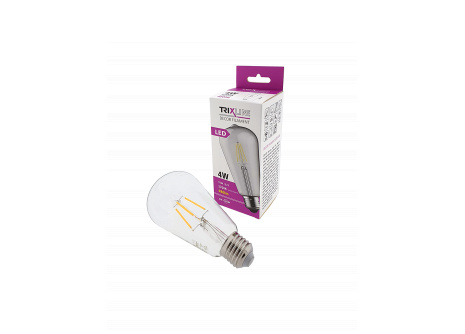 Dekoračná LED žiarovka FILAMENT Trixline 4W ST-64 E27 teplá biela
