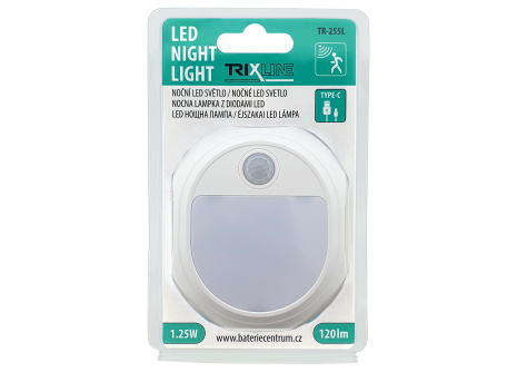 TR-255L LED nočné svetlo s pohybovým senzorom + USB-C Trixline