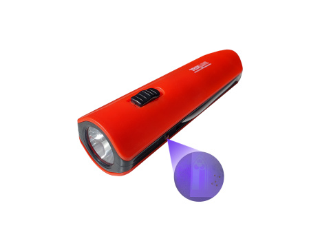 LED ručné svietidlo s UV na bankovky TR-069L červené Trixline