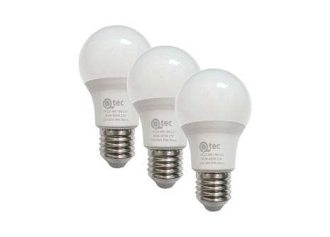 LED žiarovky 10W/920lm/A60/E27 neutrálna biela 3 PACK Qtec