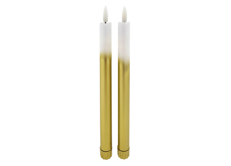 Dlhé LED sviečky - bielo-zlatá, 2ks HOME DECOR HD-116