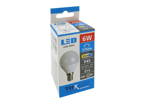 LED žiarovka BC TR 6W E14 P45 studená biela