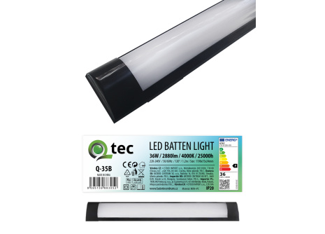 Q-35B 36W LED BATTEN LIGHT podlinkové svetlo - čierne QTEC