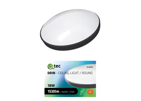 Led svietidlo QTEC Q-235CP 18W 4000K ø30cm/kruhové čierne