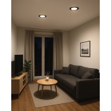 Q-51M LED panel 6W 660lm 4000K čierny - kruhový vstavaný Qtec