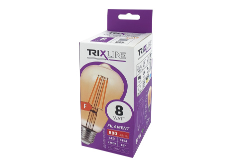 Dekoračná LED žiarovka FILAMENT Trixline 8W 880lm ST64 E27 teplá biela