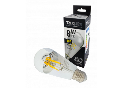 LED žiarovka Trixline DECOR MIRROR ST64, 8W SILVER