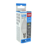 LED žiarovka Trixline 6W E14 C35 studená biela