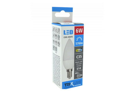 LED žiarovka BC TR 6W E14 C35 neutrálna biela