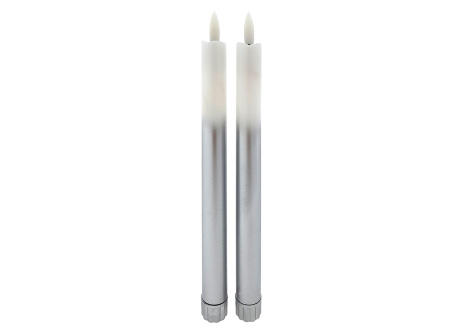 Dlhé LED sviečky - bielo-strieborná, 2ks HOME DECOR HD-117