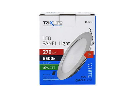 LED panel TRIXLINE TR 153C 3W, kruhový vestavný 6500K