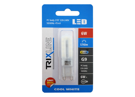 LED žiarovka Trixline 6W G9 6500K denná biela