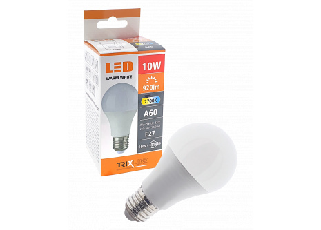 LED žiarovka Trixline 10W E27 A60 teplá biela