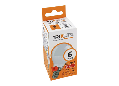 LED žiarovka Trixline 6W 540lm E14 P45 teplá biela