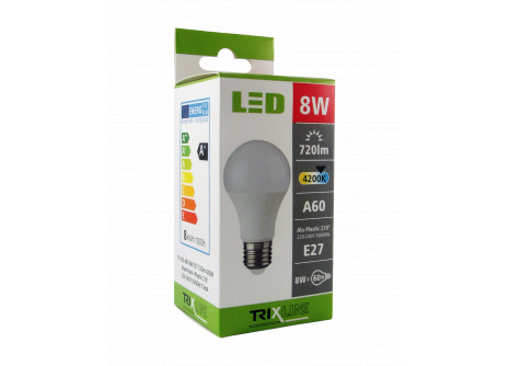 LED žiarovka 8W A60 E27 neutrálna biela