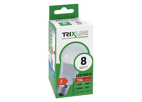 LED žiarovka Trixline 8W 736lm E27 A50 neutrálna biela