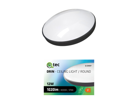 Led svietidlo QTEC Q-234CP 12W 4000K ø25cm/kruhové čierne