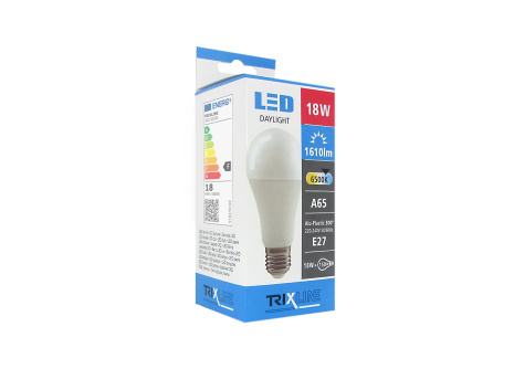 LED žárovka 18W E27 A65 studená bílá Trixline