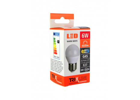 LED žiarovka BC TR 6W E27 G45 teplá biela