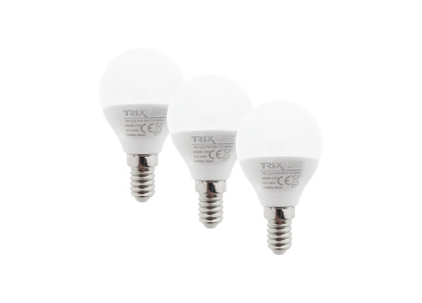 LED žiarovka Trixline 6W P45 E14 studená biela 3 PACK