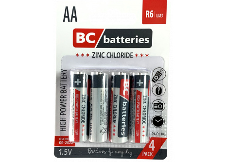 Zinkochloridová 1,5 tužková batéria R6/4P