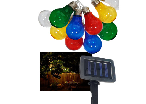 TR-590 Dekoratívne 10ks LED vonkajšia solárna reťaz 2m multicolor IP44 Trixline