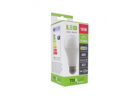 LED žiarovka 18W A65 E27 studená biela