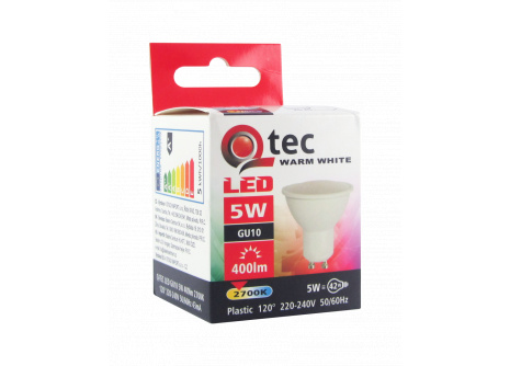 LED žiarovka QTEC 5W GU10 teplá biela