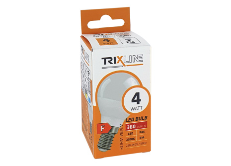 LED žiarovka Trixline 4W 360lm E14 P45 teplá biela