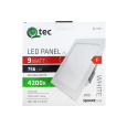 LED panel Qtec Q-225S 9W, štvorcové vstavané 4200K