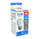 LED žiarovka Trixline 6W E27 G45 studená biela