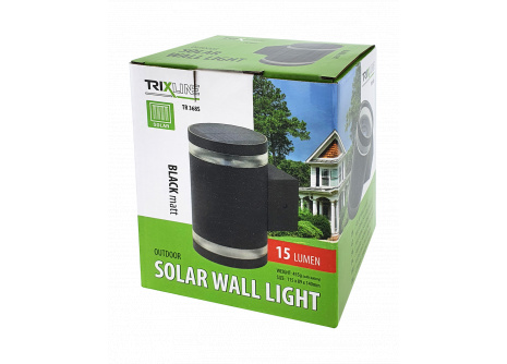 TRIXLINE Nástěnné solární světlo HD - 368S černá matná