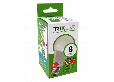 LED žiarovka Trixline 8W 736lm E27 A60 neutrálna biela