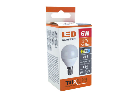 LED žiarovka BC TR 6W E14 P45 teplá biela