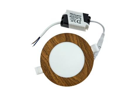 TR-145 LED panel 6W 504lm 4200K dekor drevo - kruhový vstavaný Trixline