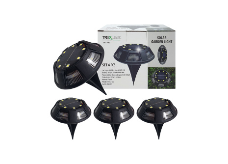 TR-592 Solárne záhradné LED svetlo SET 4ks TRIXLINE