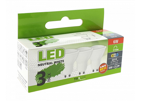 LED žiarovka BC TR 6W GU10 neutrálna biela 3 PACK