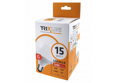 LED žiarovka Trixline 15W G95 E27 teplá biela