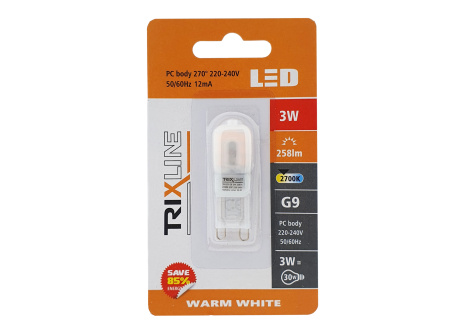 LED žiarovka BC TR 3W G9 teplá biela