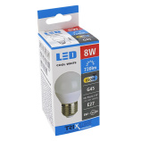 LED žárovka 8W E27 G45 Trixline studená bílá