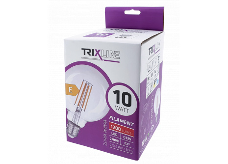 Dekorační LED žárovka FILAMENT Trixline 10W 1200lm G125 E27 teplá bílá